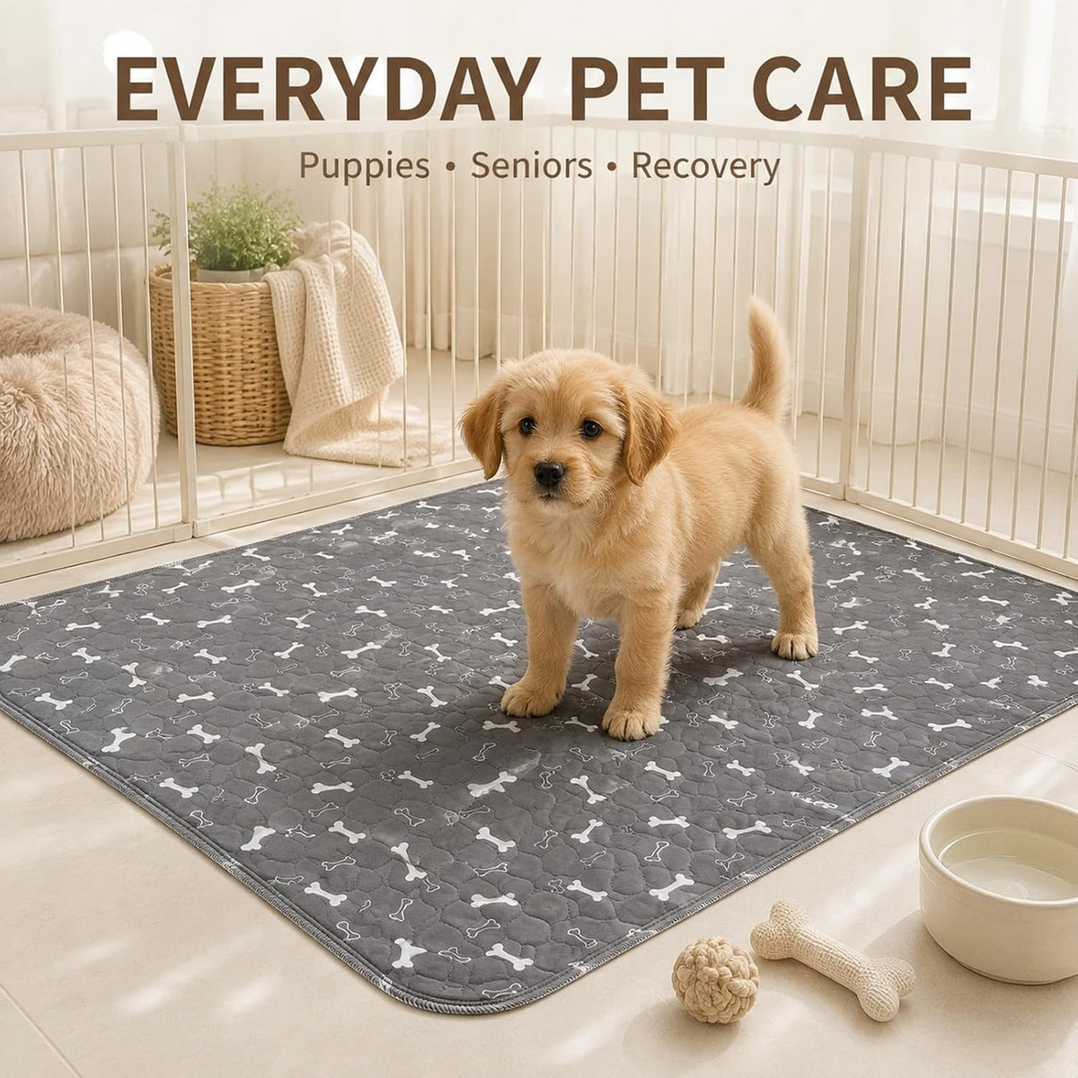 HCSS Puppy Pads with Pheromones,Washable Puppy Pee Pads for Dogs,Reusable Puppy Pads Washable for Dogs & Cats,Durable Leak-Proof & Anti-Slip Pet Training Pads for Home & Trave