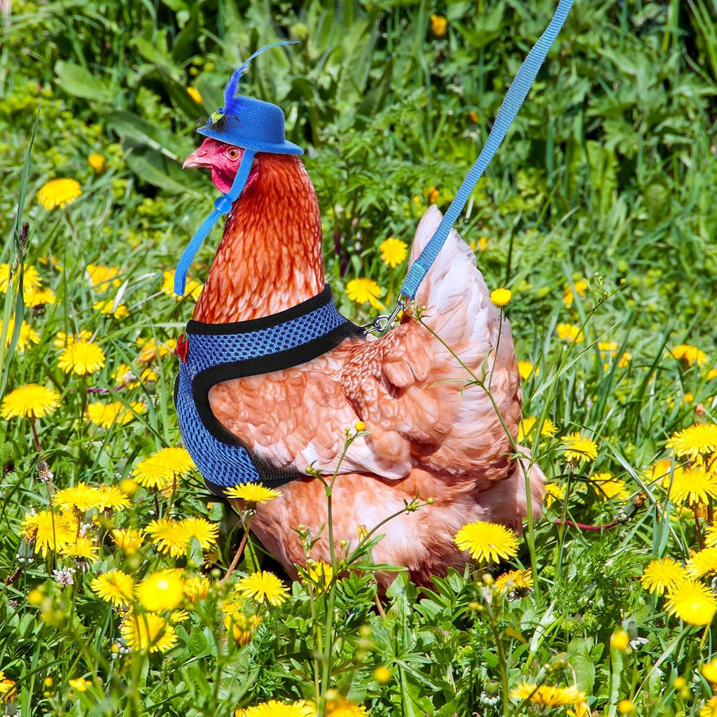 Zhanmai 9 Pcs Chicken Harness and Leash for Hens, Chicken Accessories, L