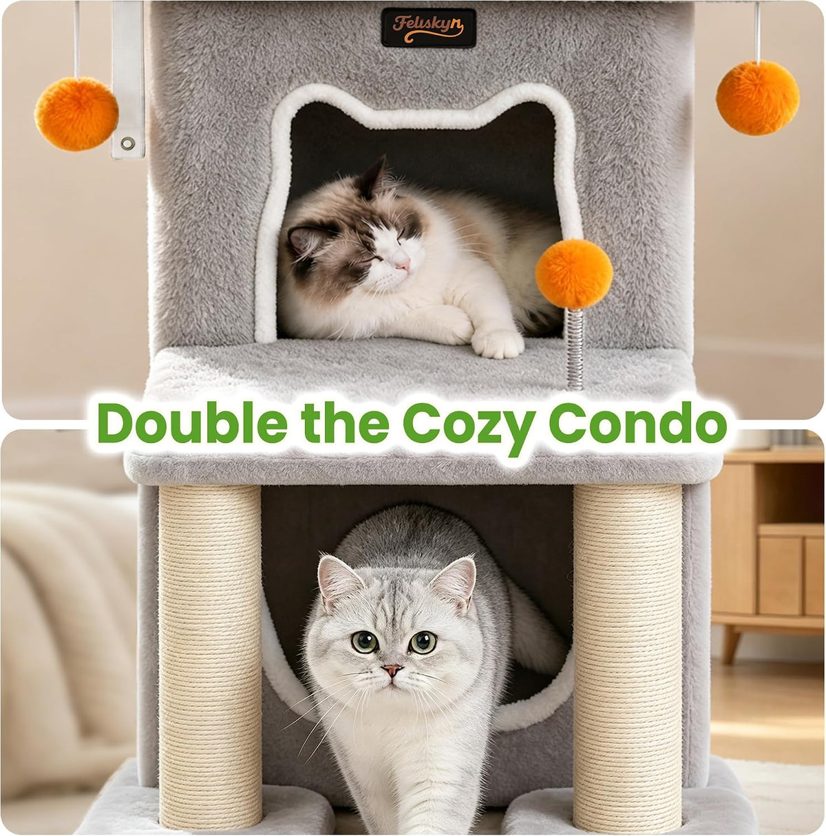 Small Cat Tree Tower Scratching Post for Indoor Cats Large Adult
