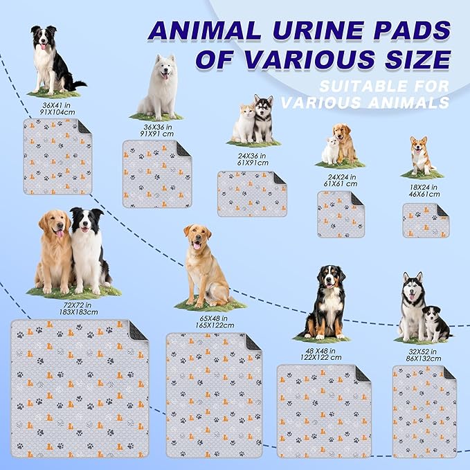 Washable Pee Pads for Dogs, 1 Pack Absorbent Reusable Training Dog Pads Pet - Image 7