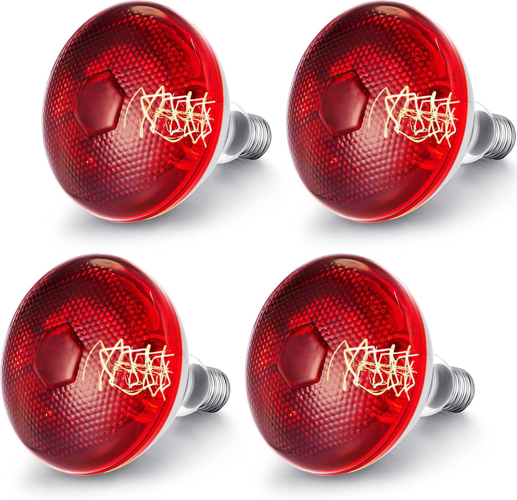 VIHOSE 8 Pack Heat Lamp Bulbs, Red Infrared Bulbs 120 V, 150 Watt