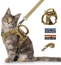 Tactical Cat Harness and Leash Set for Large Cats, Khaki, L
