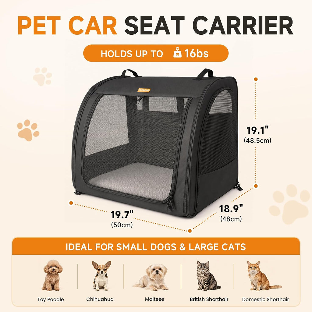 Dog Car Crate for Small Dogs, Soft-Sided Collapsible