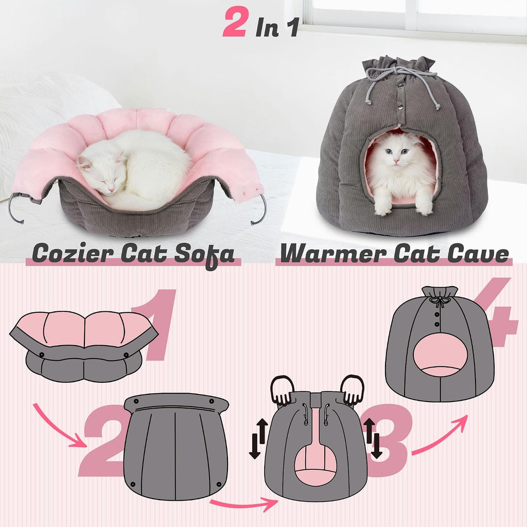 NWK 2-in-1 Versatile Electric Heated Cat Bed for Small Cat