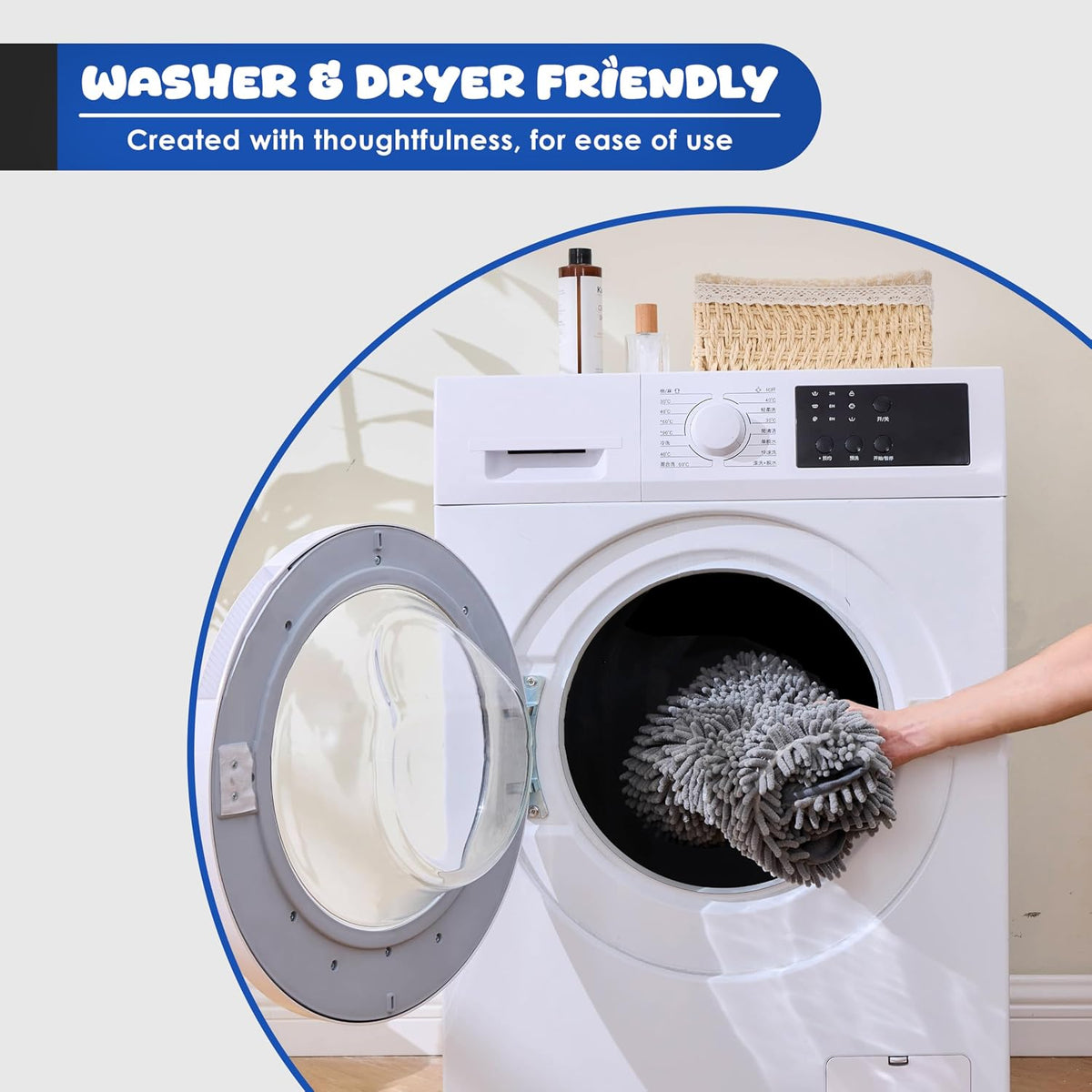 Dog Drying Towel, Absorbent Microfiber Bath Towel with Hand Pockets