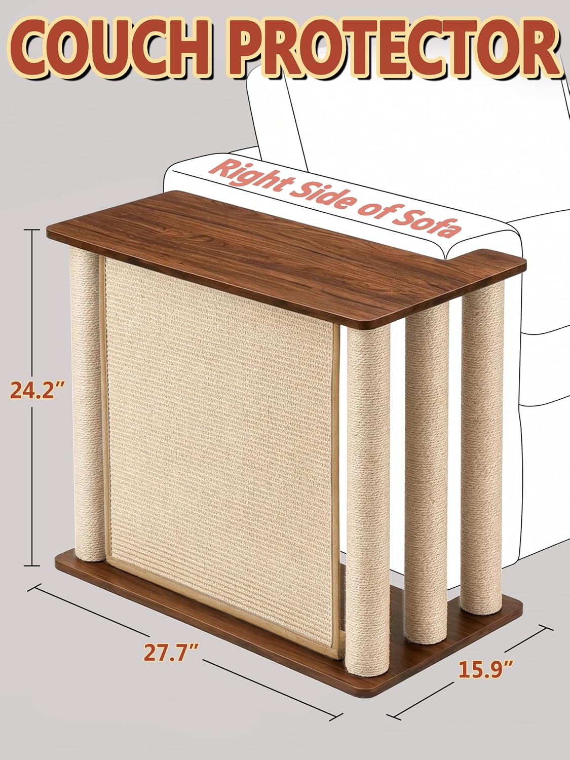 Cat Scratcher Side Table for Couch, Couch Protector