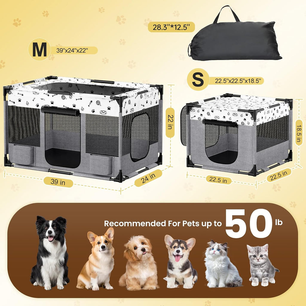 PVC Pipe Cat Kitten Dog Playpen Indoor with Litter Box Area Portable