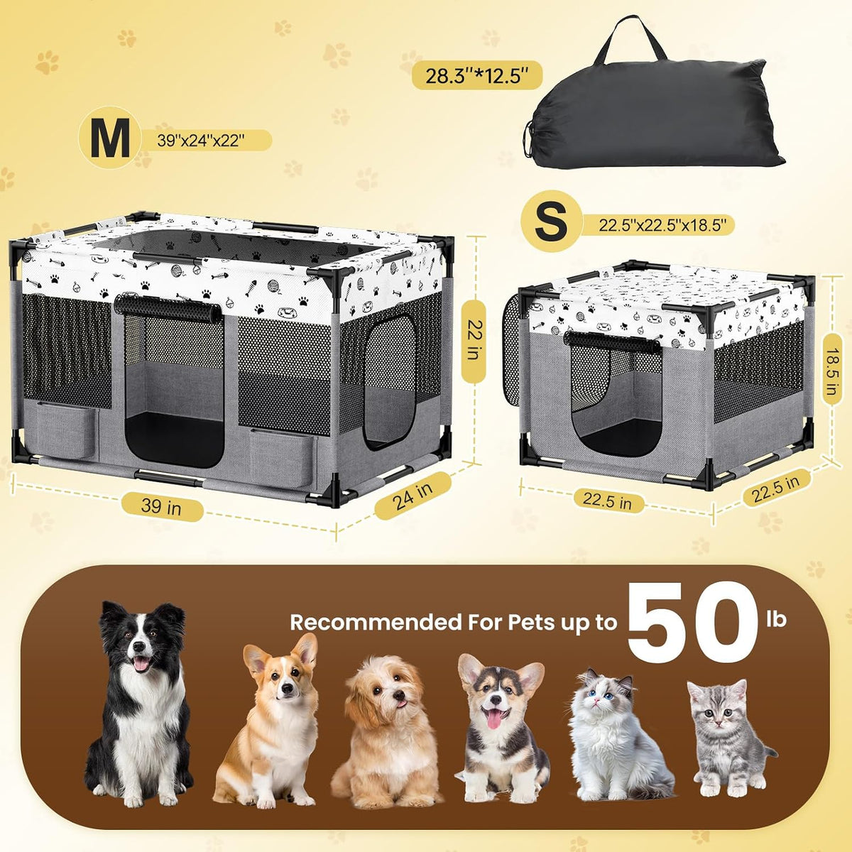 PVC Pipe Cat Kitten Dog Playpen Indoor with Litter Box Area Portable