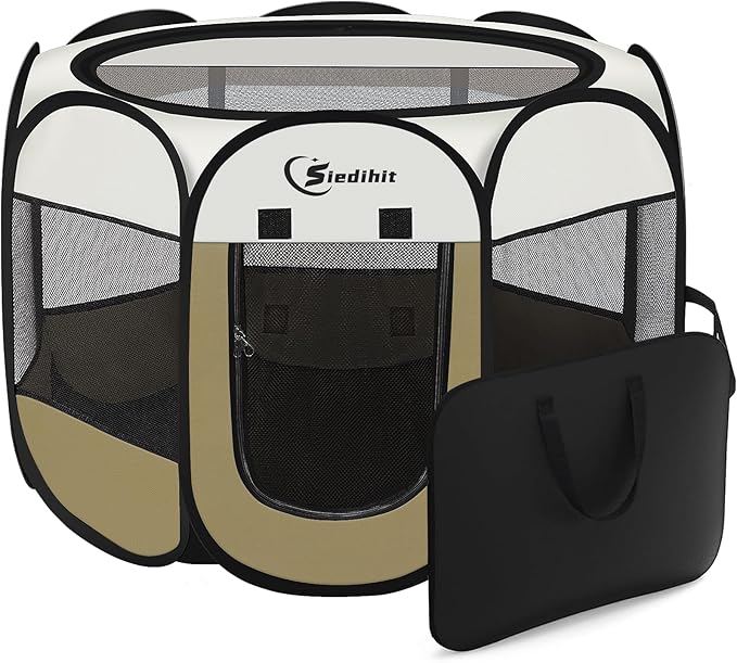 Dog Cat Playpen, Medium Puppy Pet Playpen, Dog Crate Tent Cage Indoor/Outdoor by Siedihit