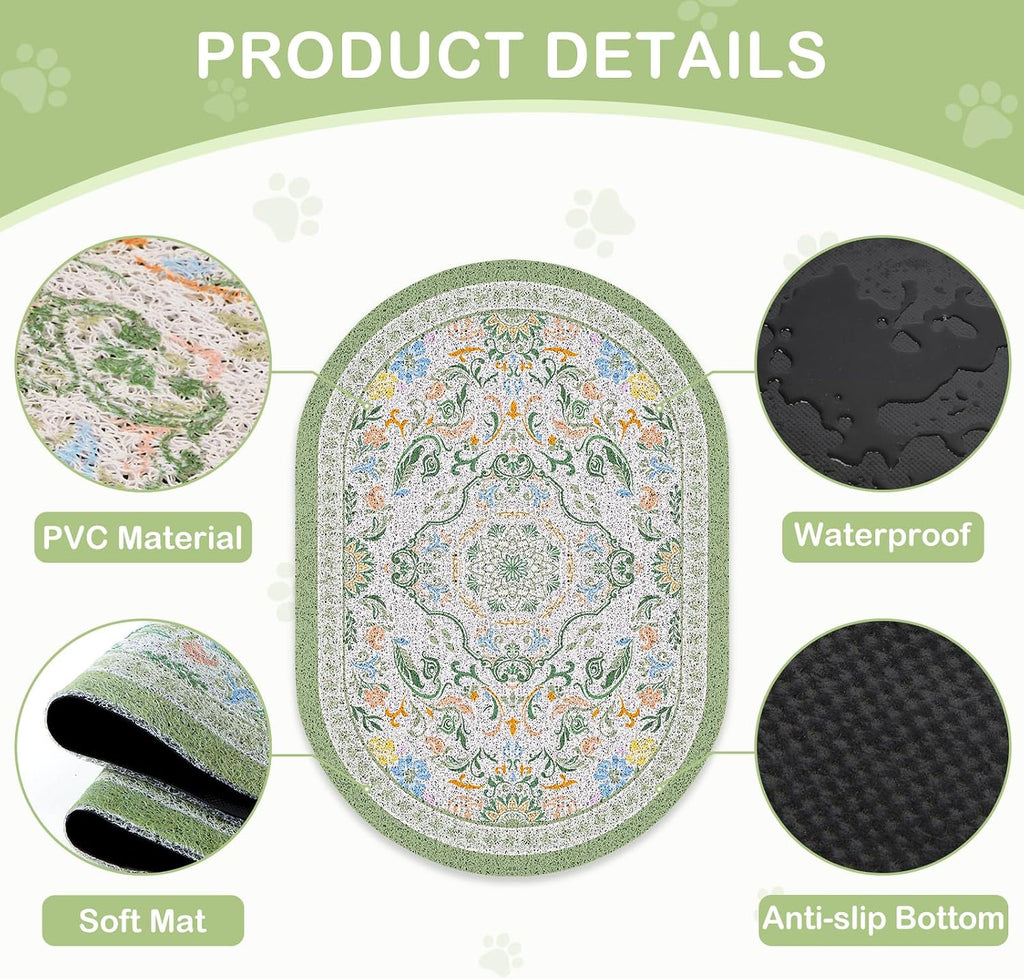Bienbee Cat Litter Mat, 24" x 15" Dense Trapping Mesh for Litter Boxes