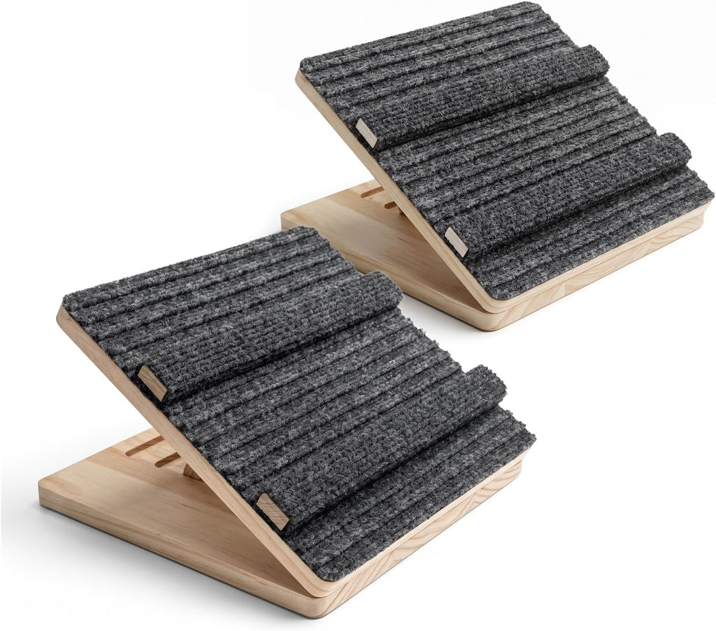 2 Pack Adjustable Wooden Dog Ramp for Stairs, Small & Senior Dogs