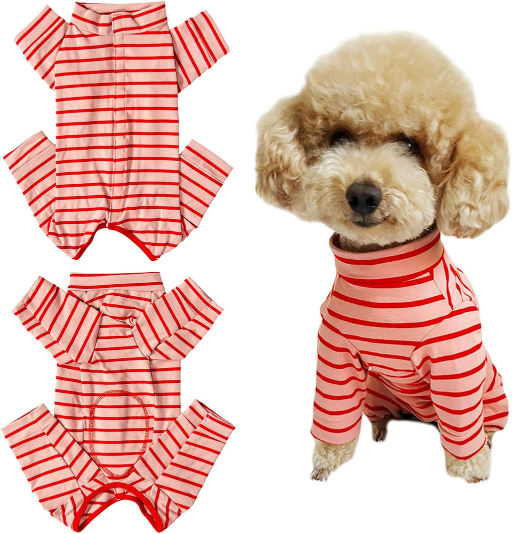 Dog’s Recovery Suit Post Surgery Shirt for Puppy, Full Coverage Dog's Bodysuit Wound Protective Surgical Clothes for Small and Medium Pets (Yellow Black Stripe-m)