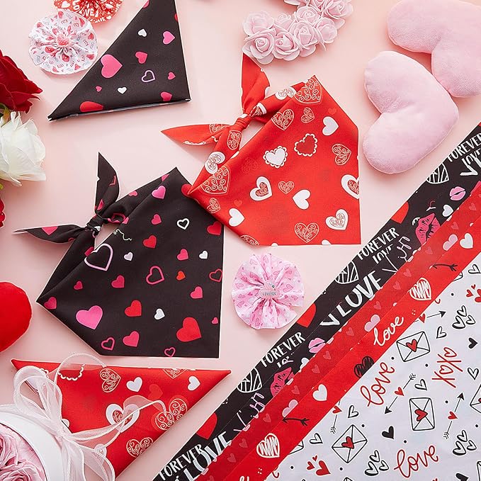 Weewooday 50 Pcs Valentine's Day Dog Bandanas Bulk - Image 5