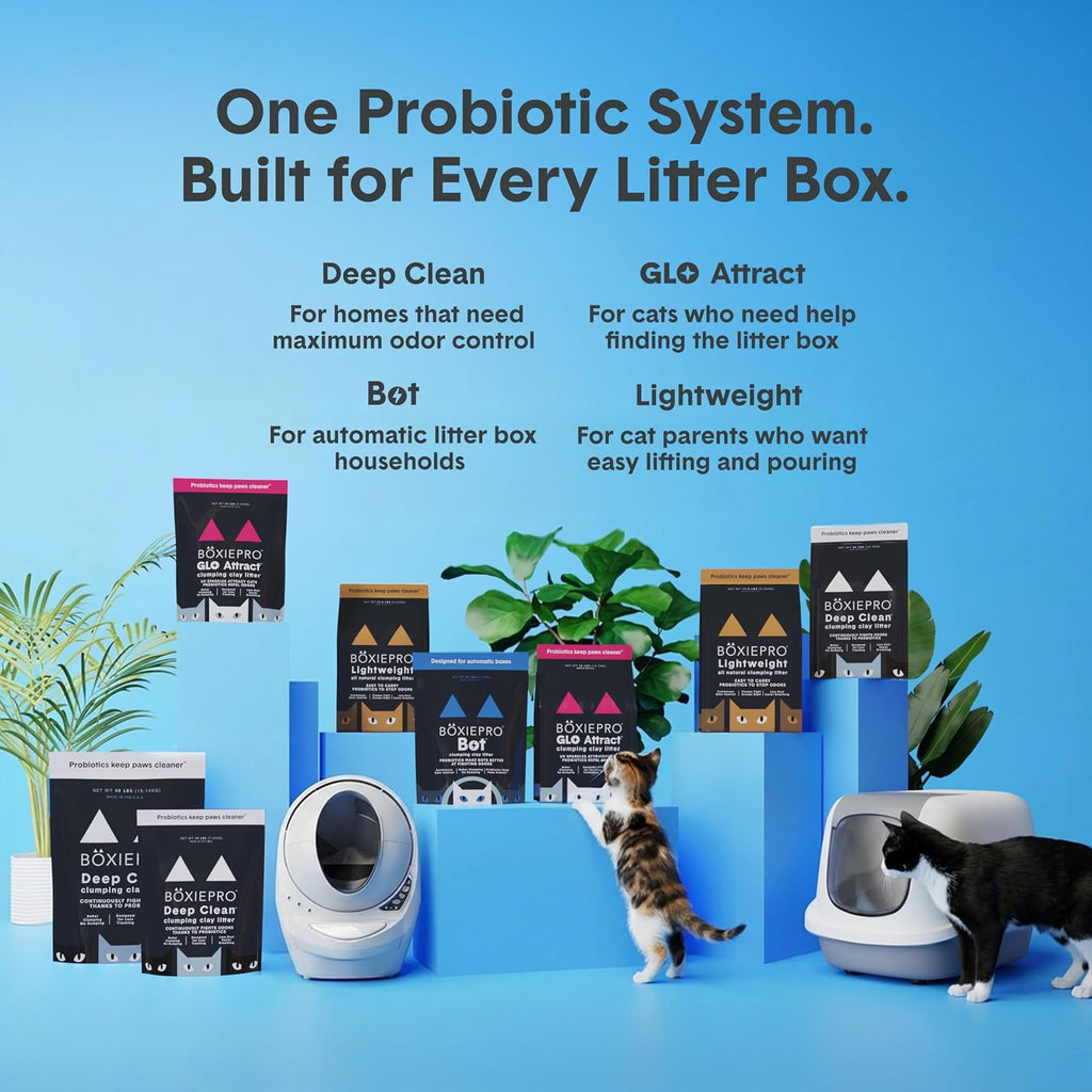 Boxie Probiotic Clumping Cat Litter 40+ Day Odor Control Dust Free 28 lb