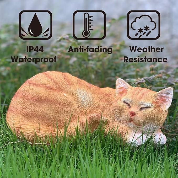 Garden Decor Cat Statue Outdoor Statue, Cat Figurines Garden Statues & - Image 5