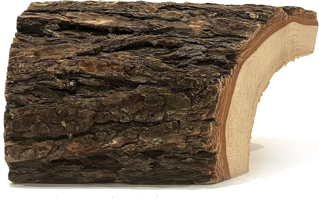 MAC’S Large Reptile Corner Half Log Shelter – Natural Wood Terrarium Cave for Lizards, Snakes, Frogs, Tortoises, Amphibians & Small Animals – Made in USA