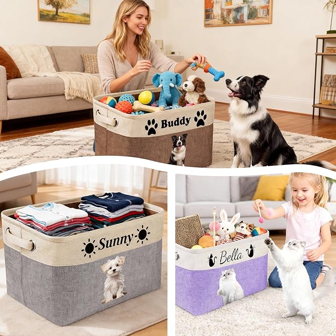 Personalized Dog Cat Toy Storage Basket - Image 8