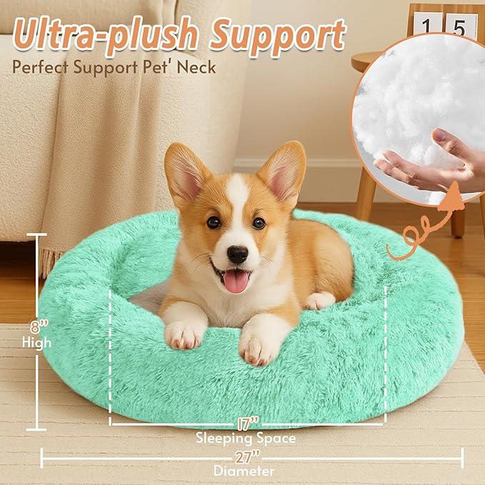 JOLLYVOGUE Calming Dog Bed Medium Size Dog, Anti-Anxiety Donut Medium Pet Bed - Image 5