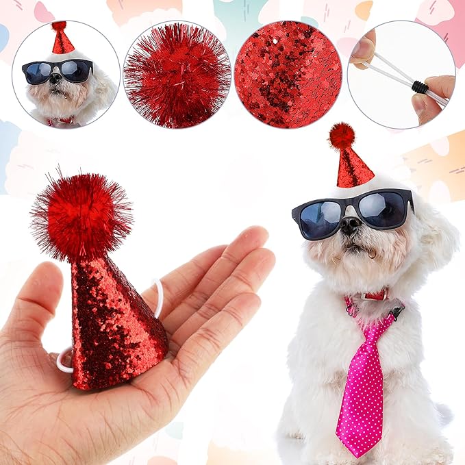 10 Pack Mini Small Dog Hats Cat Birthday Party Hat - Image 3