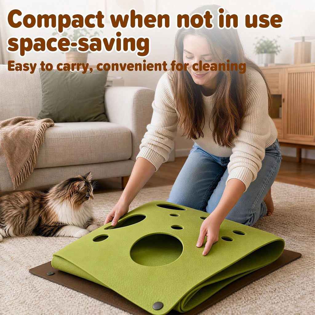 Interactive Felt Cat Tunnel Toy Multi-Scenario Scratch Fun for Indoor Cats