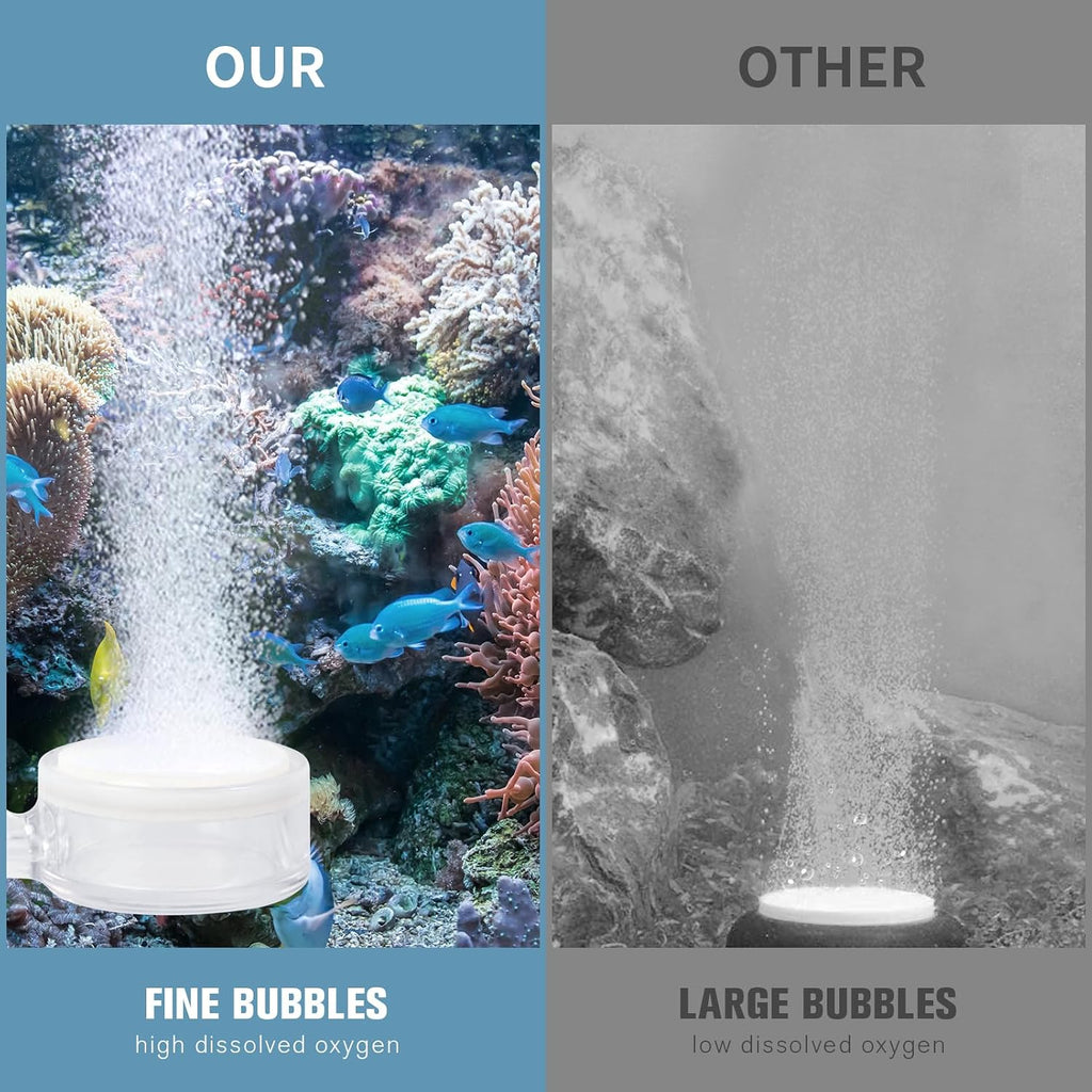 Aquarium Air Refiner Kit, Low-Pressure Bubbler for Aquarium Fish Tank with Control Valve and Suckers Oxygen Diffuser Makes Super Tiny Bubbles for Fish Tank and Hydroponic