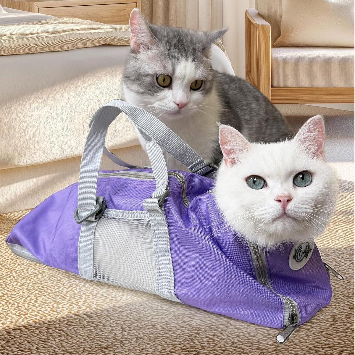 Cinf Cat Restraint Grooming Bag, Anti-Scratch Tool for Nail Trimming