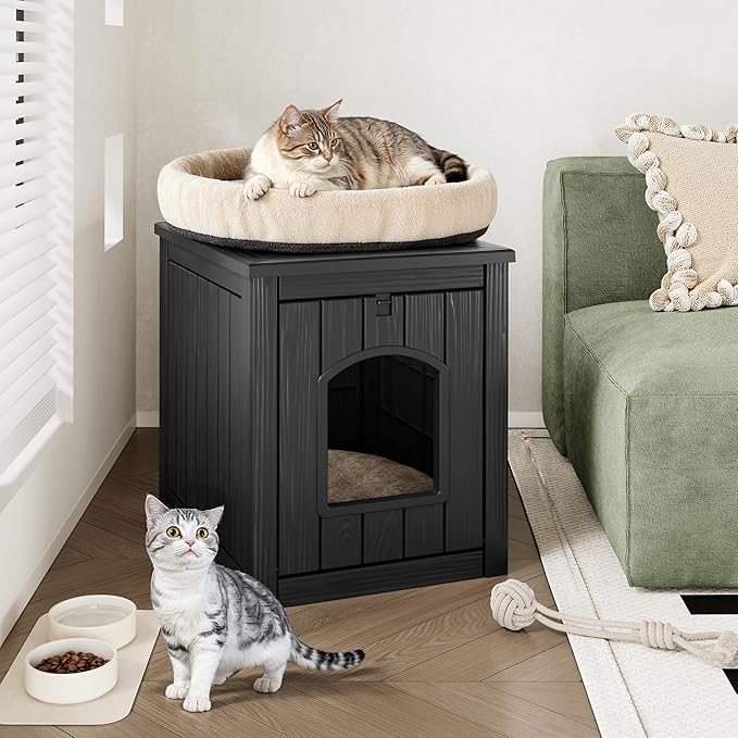 Cat Litter Box Enclosure, Plastic Hidden Litter Box Side Table - Image 4