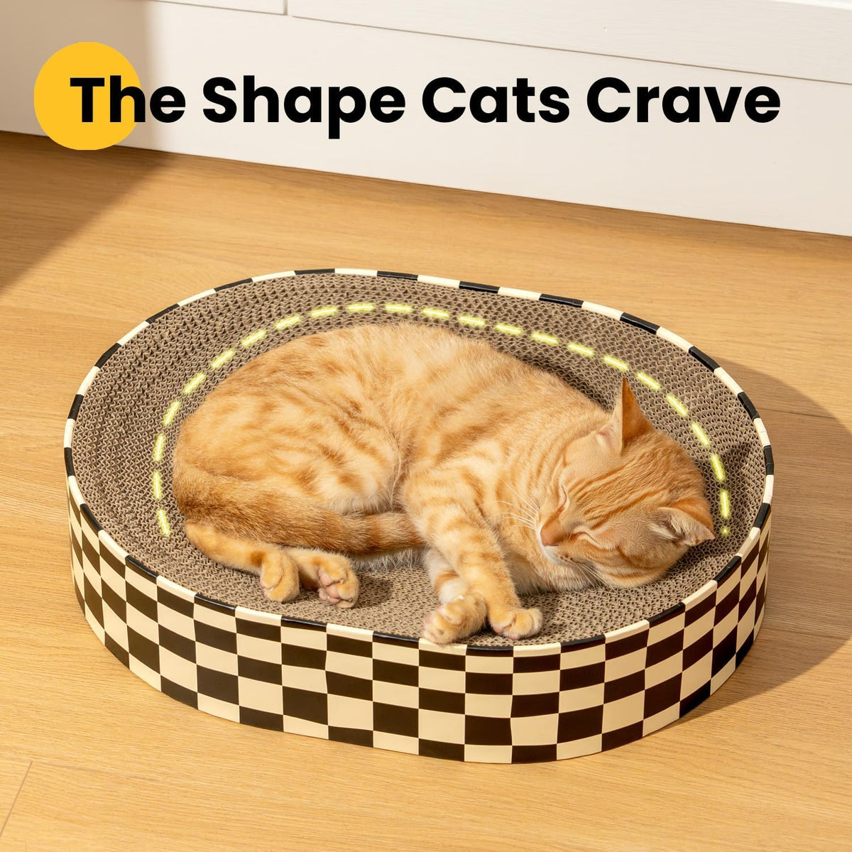 Conlun Oval Cat Scratcher Bed | Scratching Bowl Lounge for Kittens | Medium