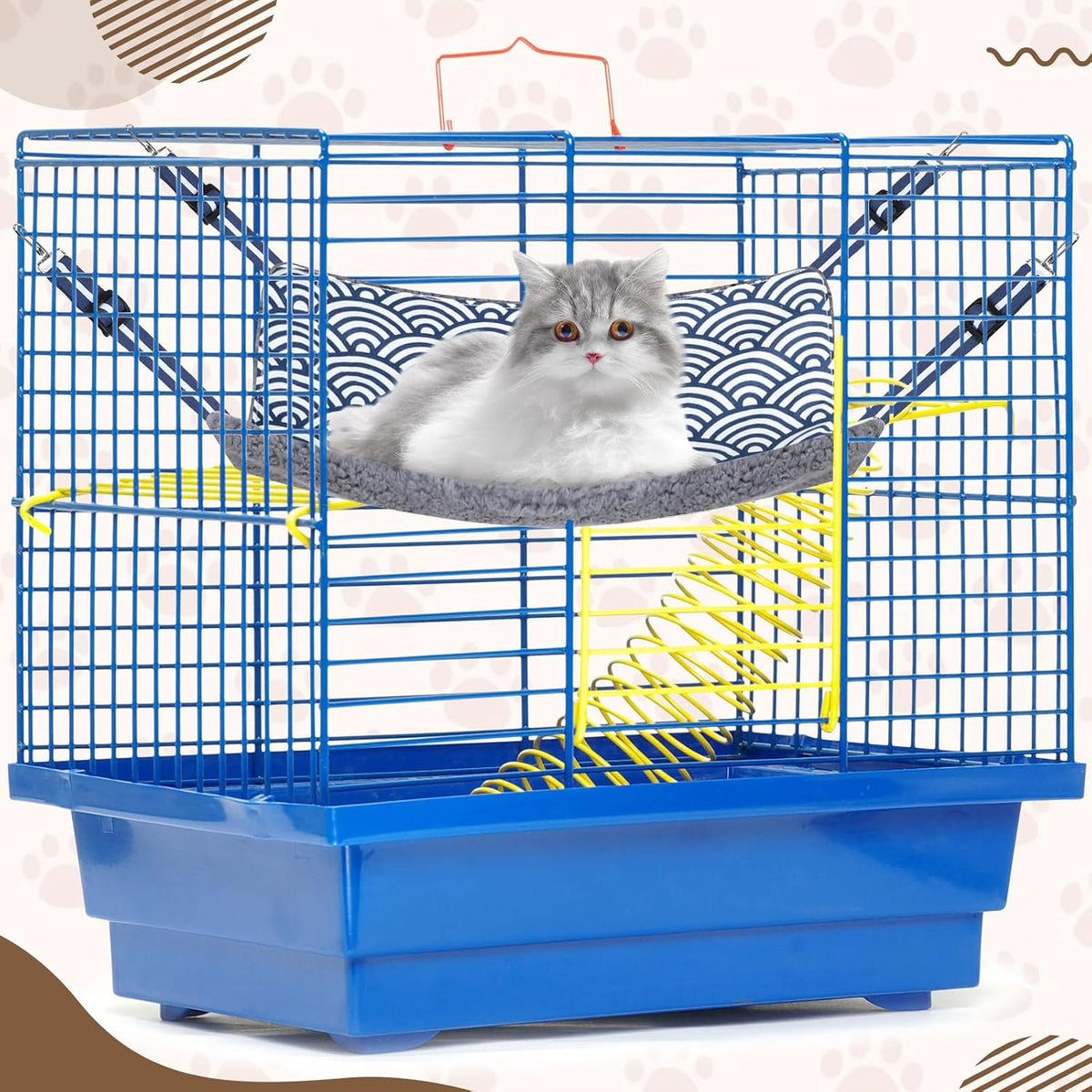 Barydat 6 Pcs Reversible Cat Hammock Bed Soft Hanging for Cage, Plush