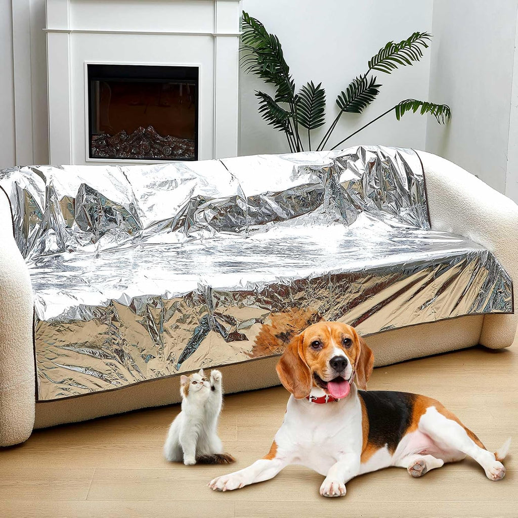 Kigley 2 Pcs Pet Deterrent Mat to Keep Dogs Off Couch, 72" × 56.3", Coffee