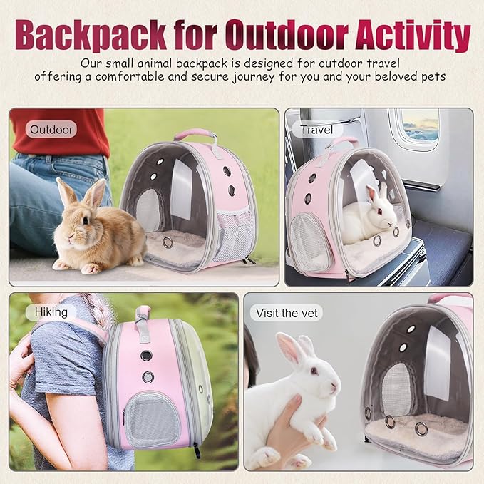 Back Expandable Backpack for Small Animals, Portable Travel Bag Breathable Pet - Image 5