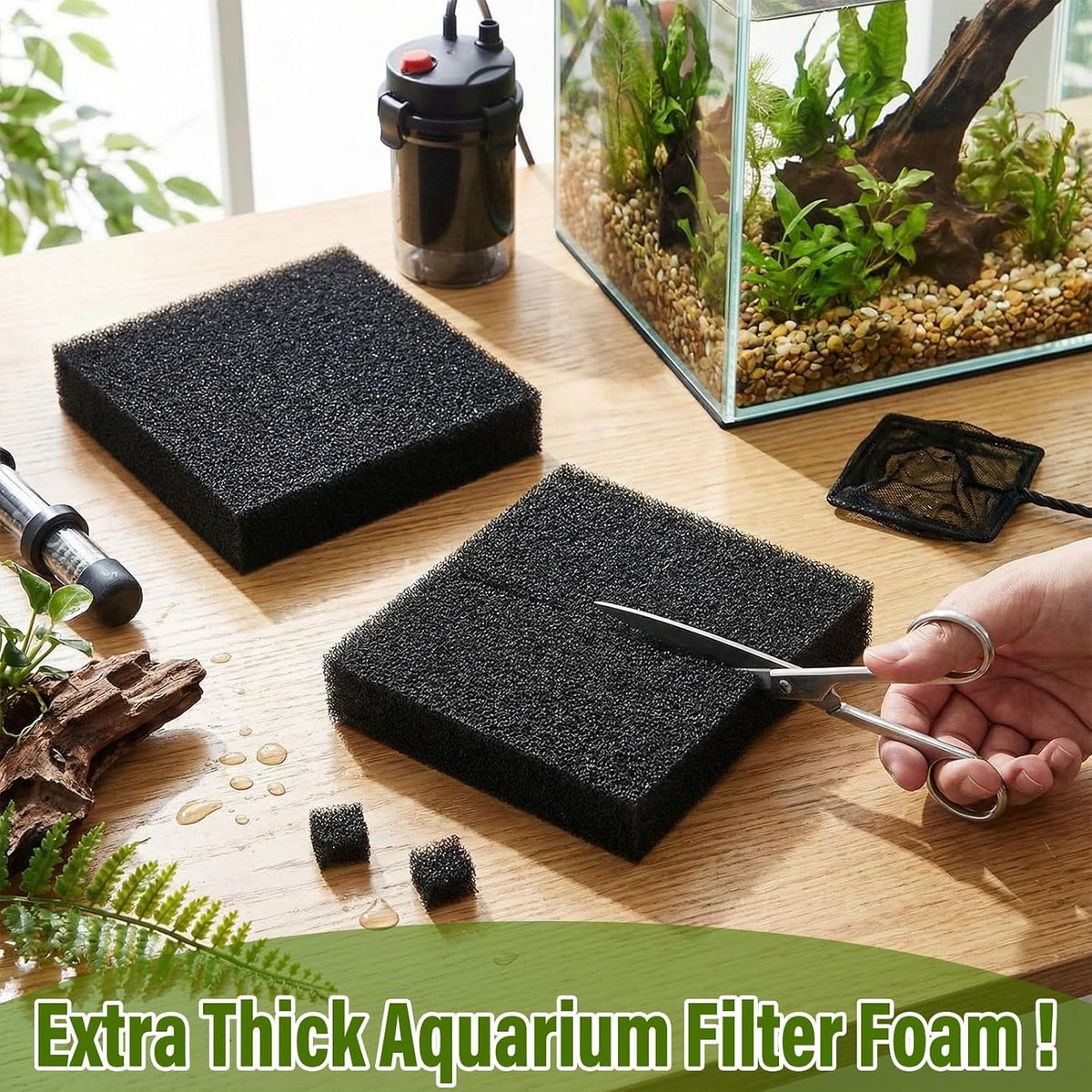 2 Pcs 10"x10"x2" Aquarium Bio Sponge Filter Pad Filter Media
