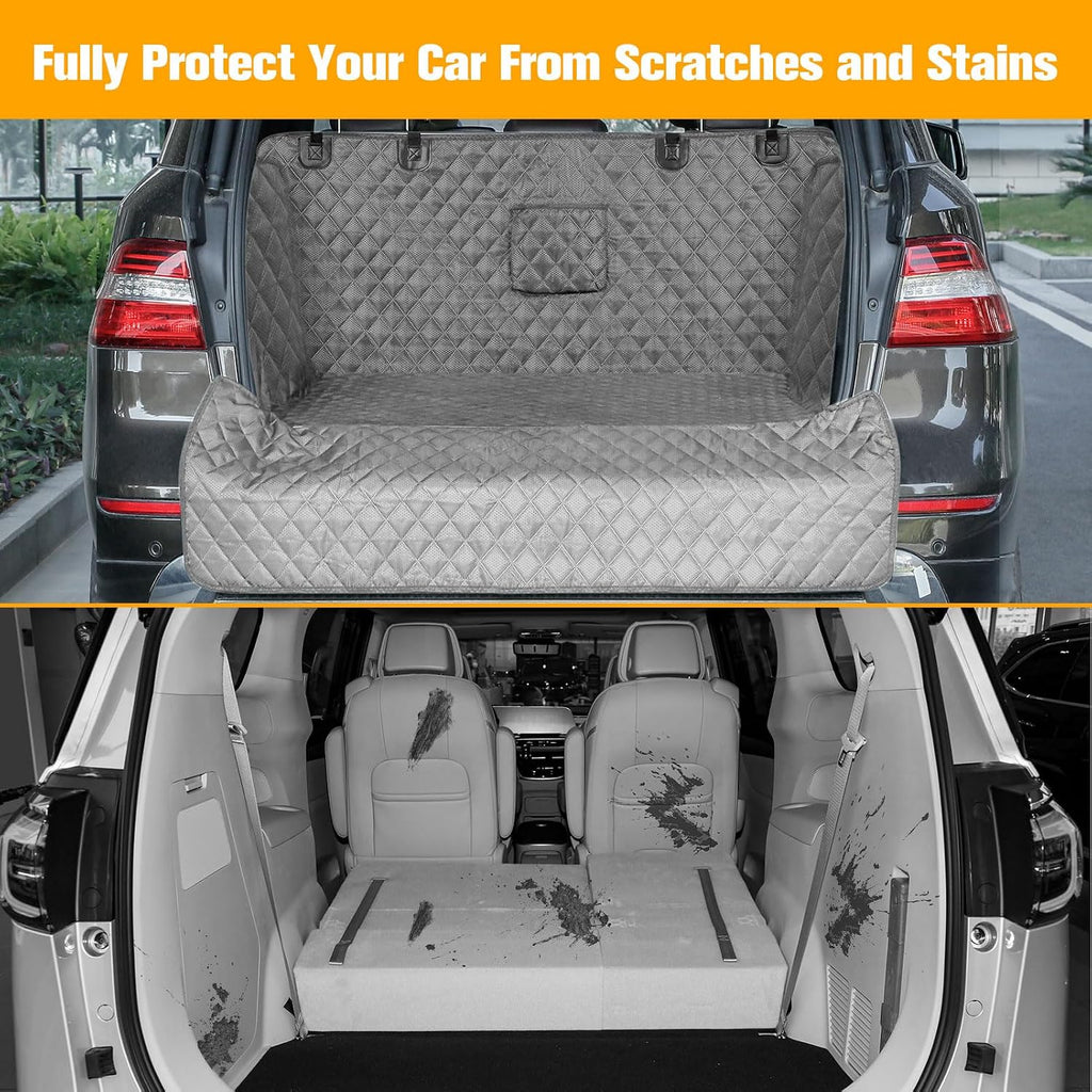 PETICON SUV Cargo Liner for Dogs, Trunk Cover with Bumper Flap Protector