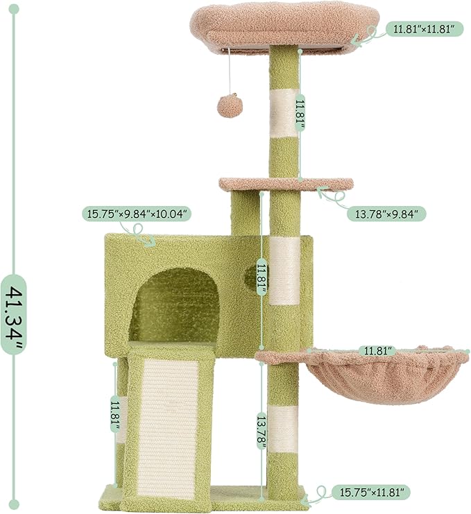 Cat Tree, 41.3" Cat Tower for Indoor Kittens - Image 4