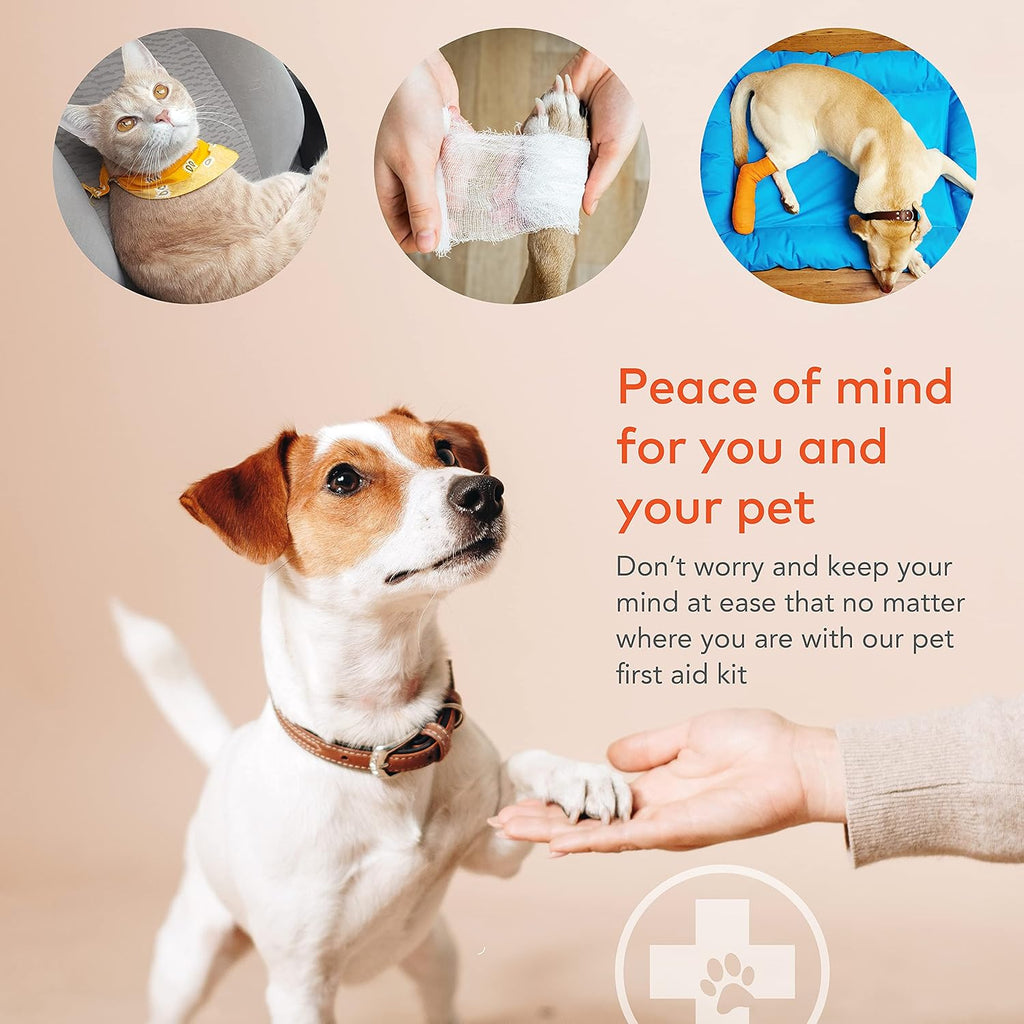 ARCA PET Dog First Aid Kit - Pet Emergency Kit - Water Resistant High Visibility Reflective First Aid Pouch Dog Camping Essentials for Hiking, Backpacking, Sports, Hunting