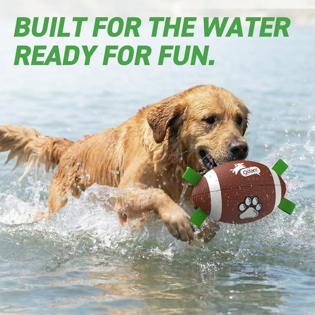 QDAN Dog Toys Football, Interactive Dog Toys for Tug of War,Superbowl Football Party Decorations Favor, Dog Water Toy, Durable Dog Balls for Small & Medium Dogs(8 inch)