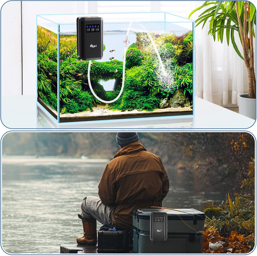 AQQA Rechargeable Portable Fish Bait Bucket Tank Aquarium Air Pump Bubbler