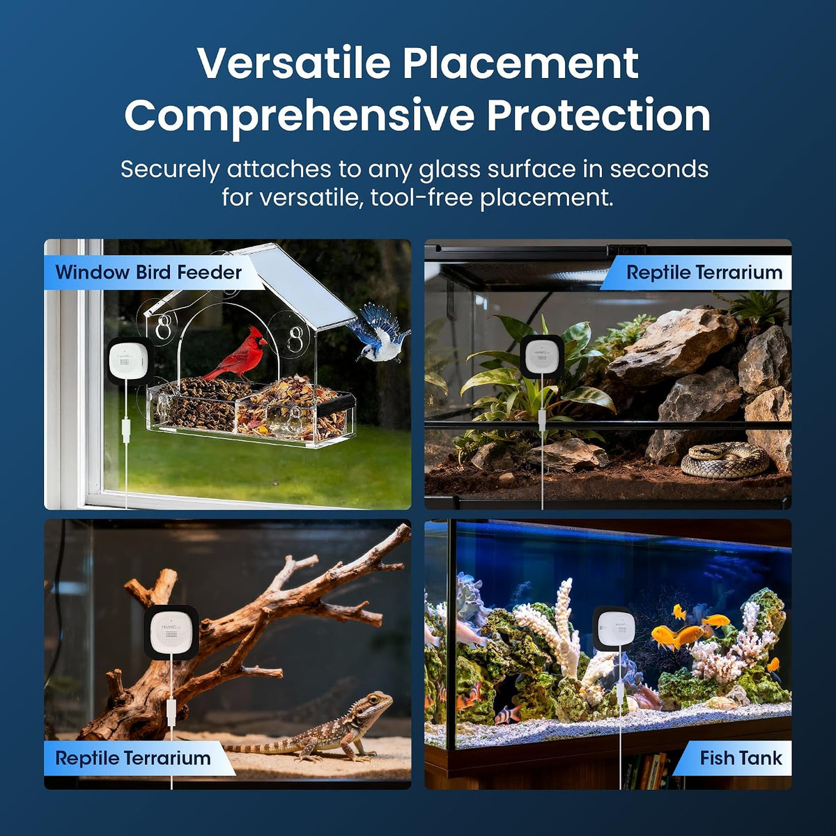 3MP 2K Aquarium & Terrarium Pet Camera.Install &Close-Focus Lens for Fish,Lizard, Reptile Pet and Window Bird Feeder,2.4GHz & 5GHz WiFi,Auto-Focus,24/7 Recording