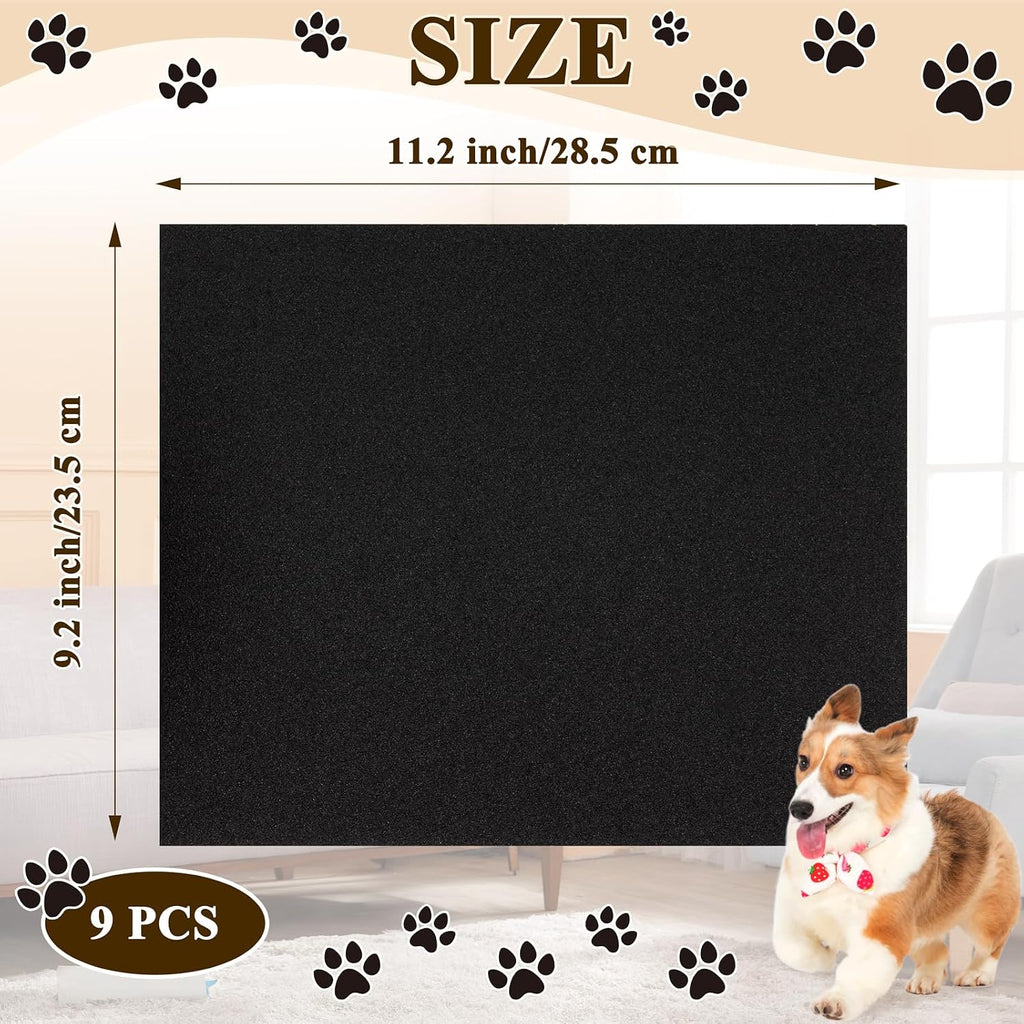 9 Pcs Dog Nail File Scratcher Self-Adhesive Replacement Sandpaper for Dog Scratch Pad Nail Files for Pet Manicure & Pedicure, Litter Box, Furniture or Any Flat Surface (9.2''x11.2'')
