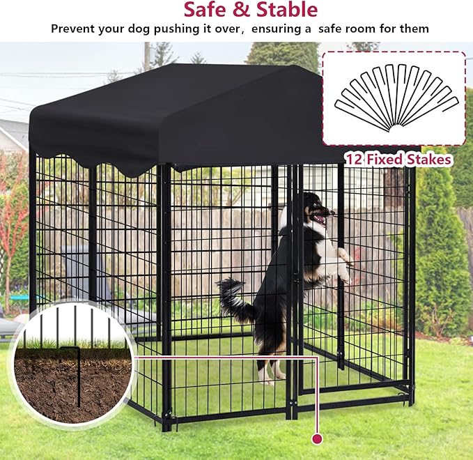 Dog Kennel Outside, 4.5' x 4' x 4' Dog Kennel Outdoor - Image 6