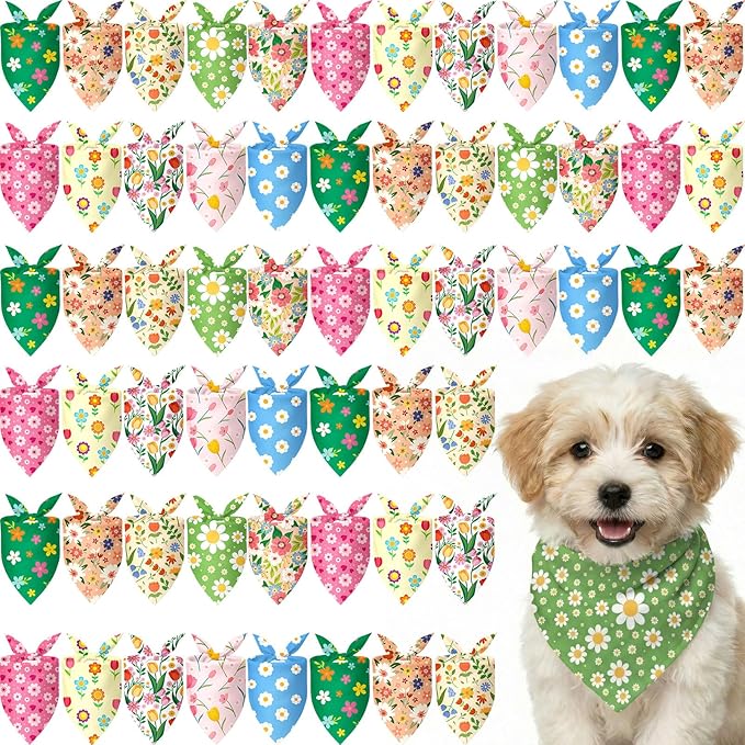 Weewooday 50 Pcs Spring Dog Bandanas Bulk by Weewooday