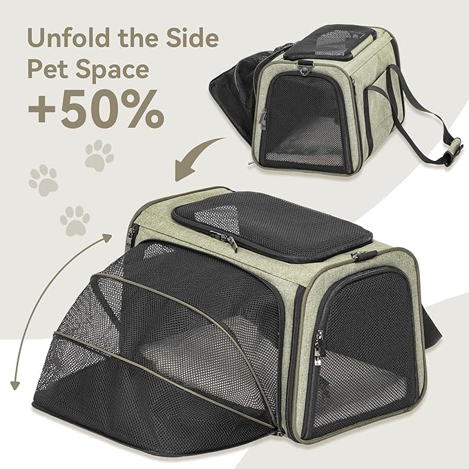 Petsfit Expandable Cat Carrier Dog Carrier, Soft-Sided Collapsible Portable Pet - Image 4