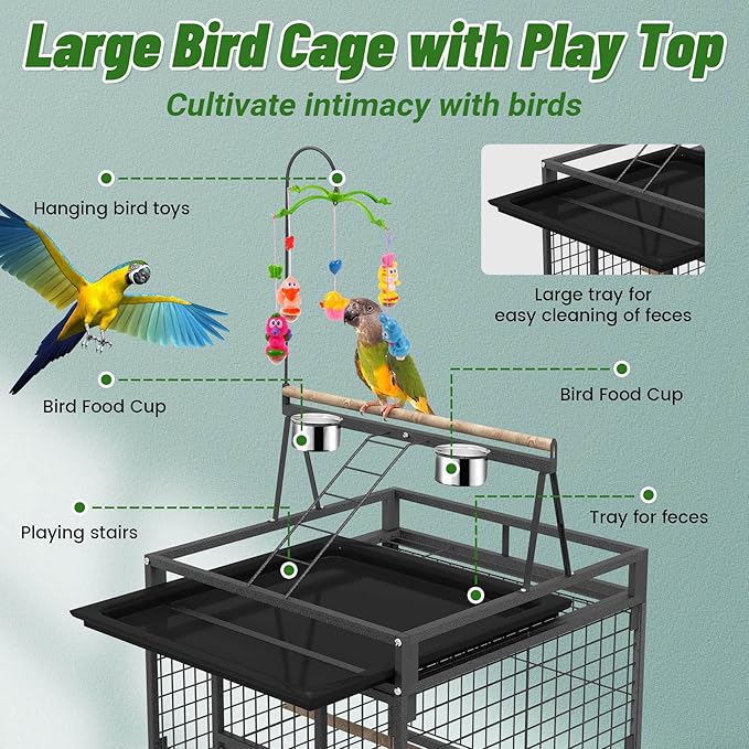 82 Inch Bird Cage, BOINN Bird Flight Cages - Image 6