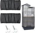 JULMELON 2 Pcs Bird Cage Seed Catcher Adjustable Netting Cover with Hooks
