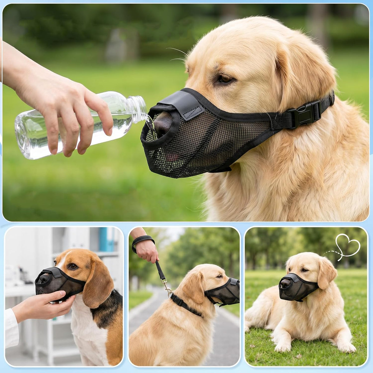 Soft Dog Muzzle Dog Anti Scavenging Muzzle to Prevent Eating Off Ground