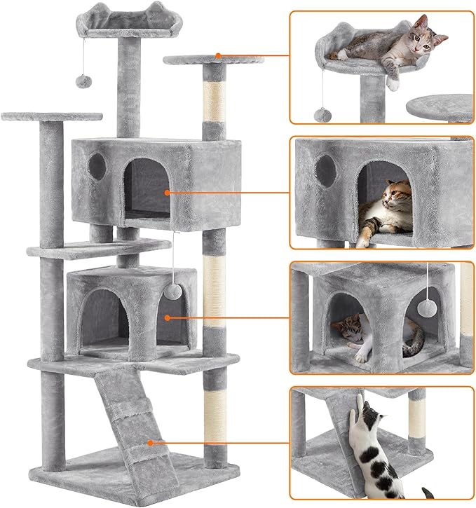 Yaheetech 70in Multi-Level Cat Tree Tall Cat Tower Cat Furniture - Image 4