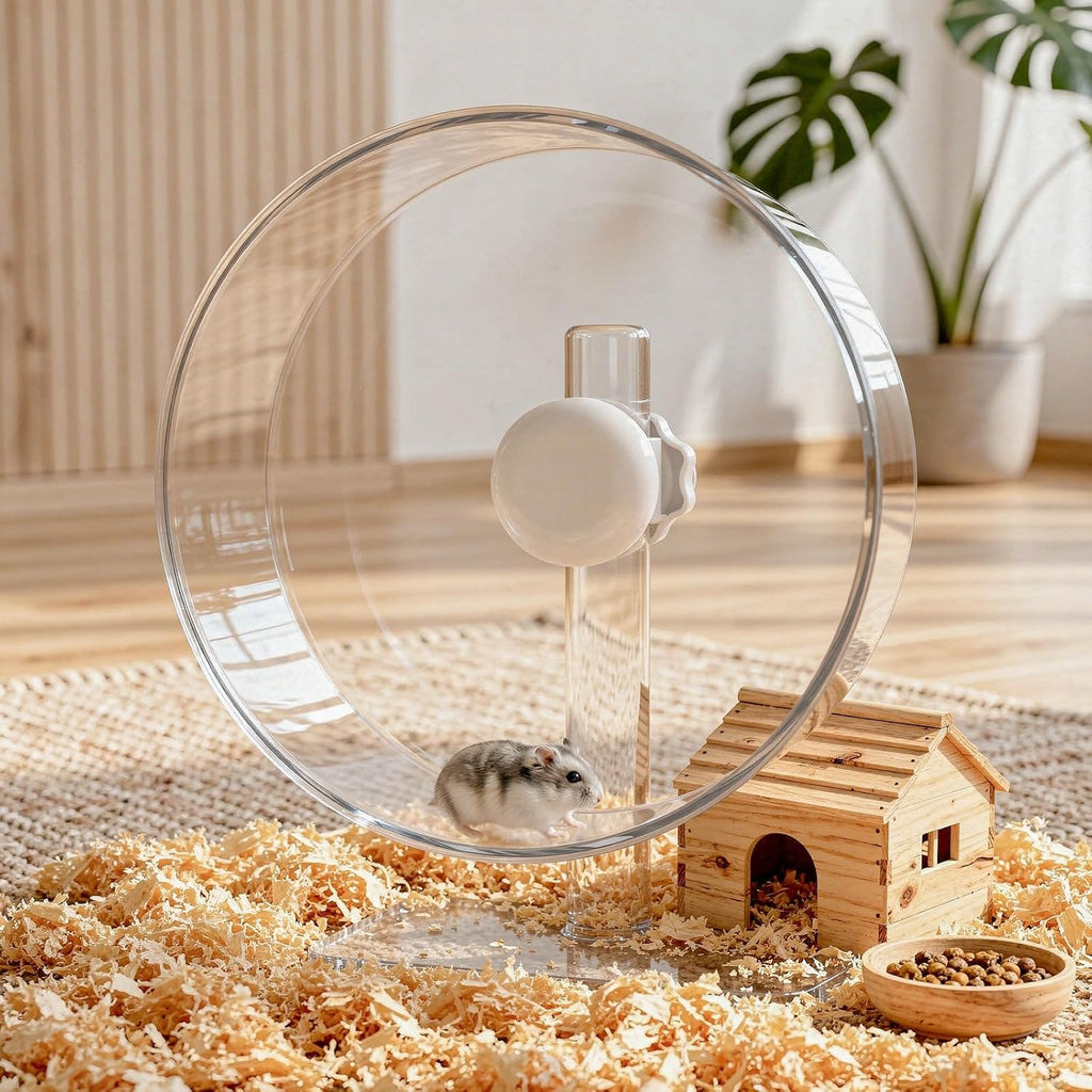 9.5" Silent Hamster Wheel - Clear Running Wheel