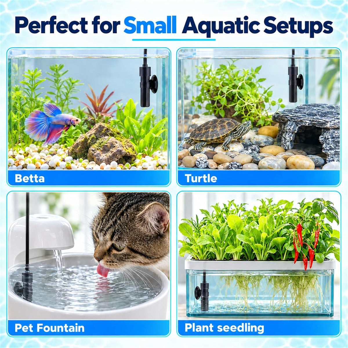 Thumb-Sized 25W Super Mini Aquarium Heater with Digital Display Thermostat