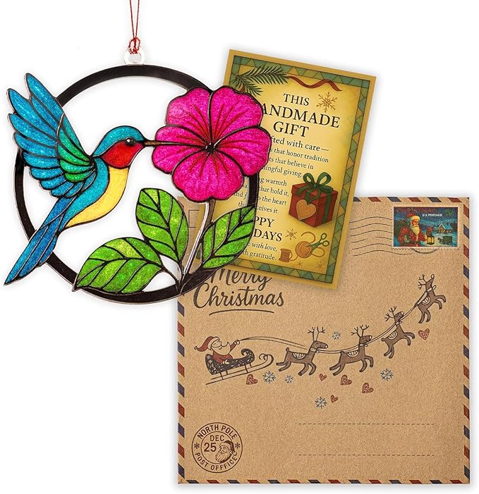 Christmas Ornaments 2025 – Hummingbird Suncatcher Window Hanging Ornament - Image 2