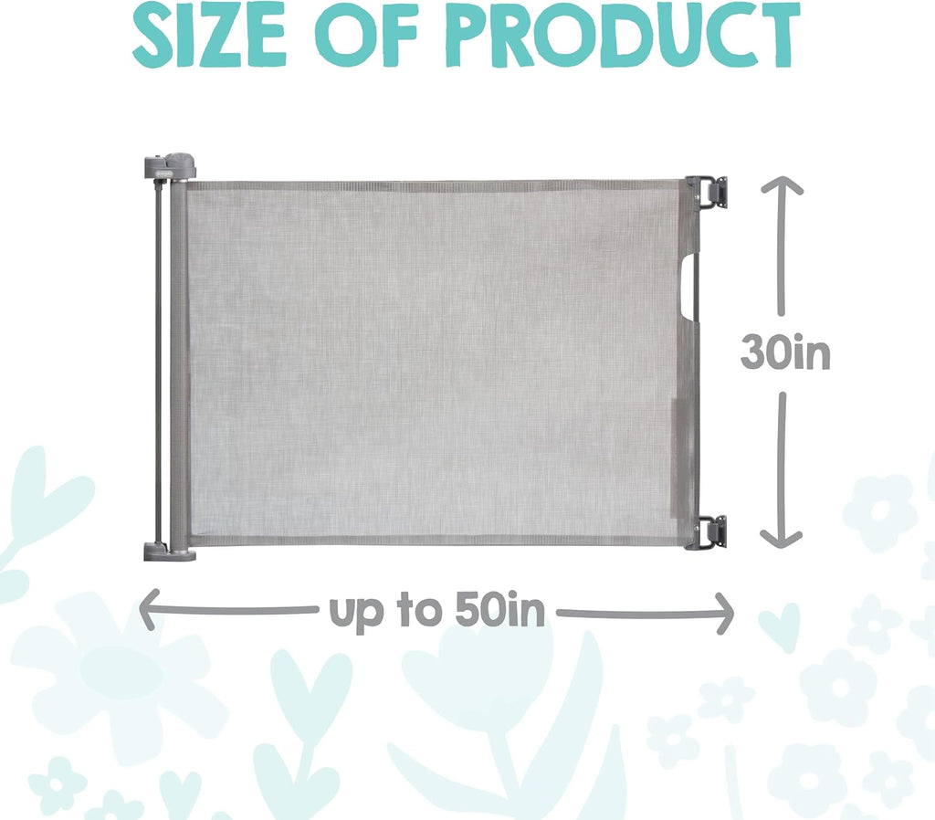 Regalo Safety 50" Retractable Mesh Baby Gate, Bottom of Stairs & Doorways